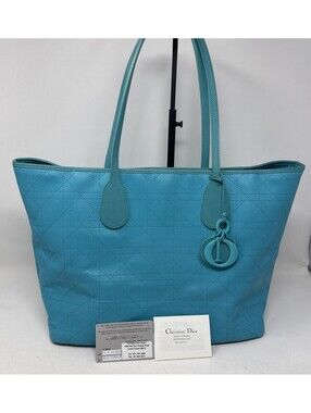 Dior Cannage Torquise Panarea Tote Bag